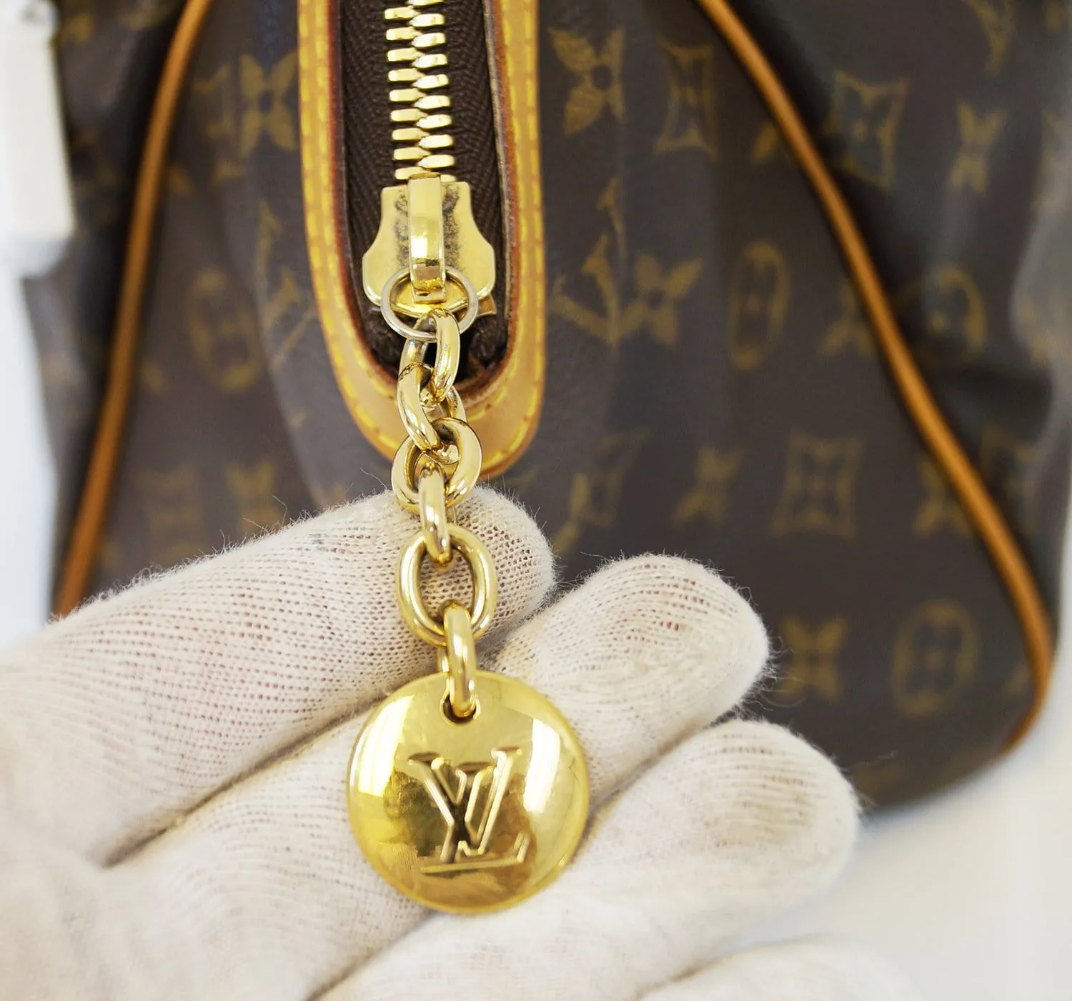 LOUIS VUITTON Monogram Tivoli GM Brown Tote Shoulder Bag