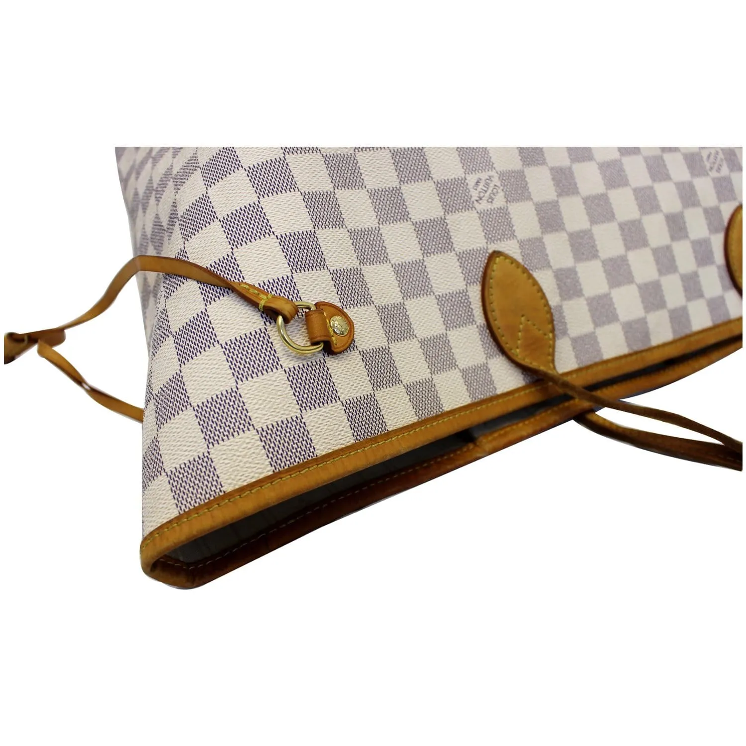 LOUIS VUITTON Neverfull GM Damier Azur Tote Shoulder Bag White