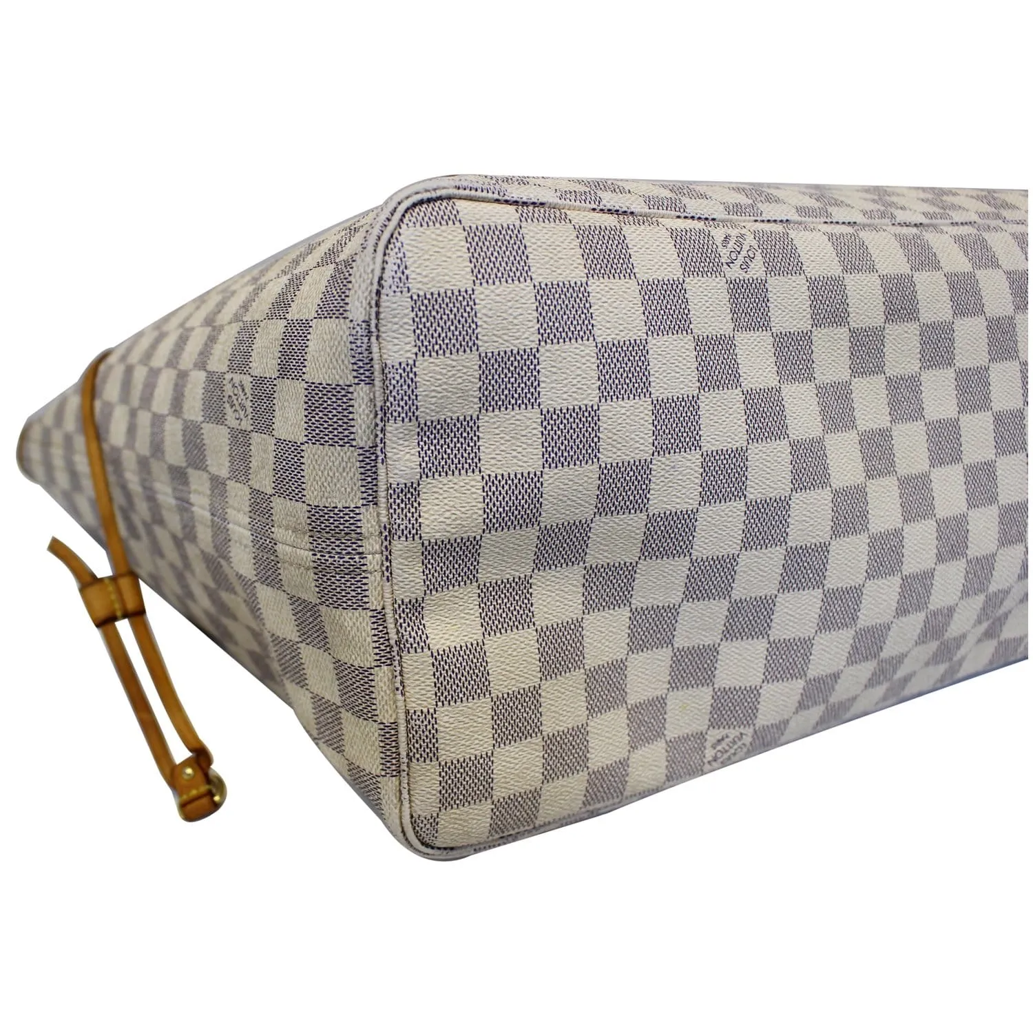 LOUIS VUITTON Neverfull GM Damier Azur Tote Shoulder Bag White