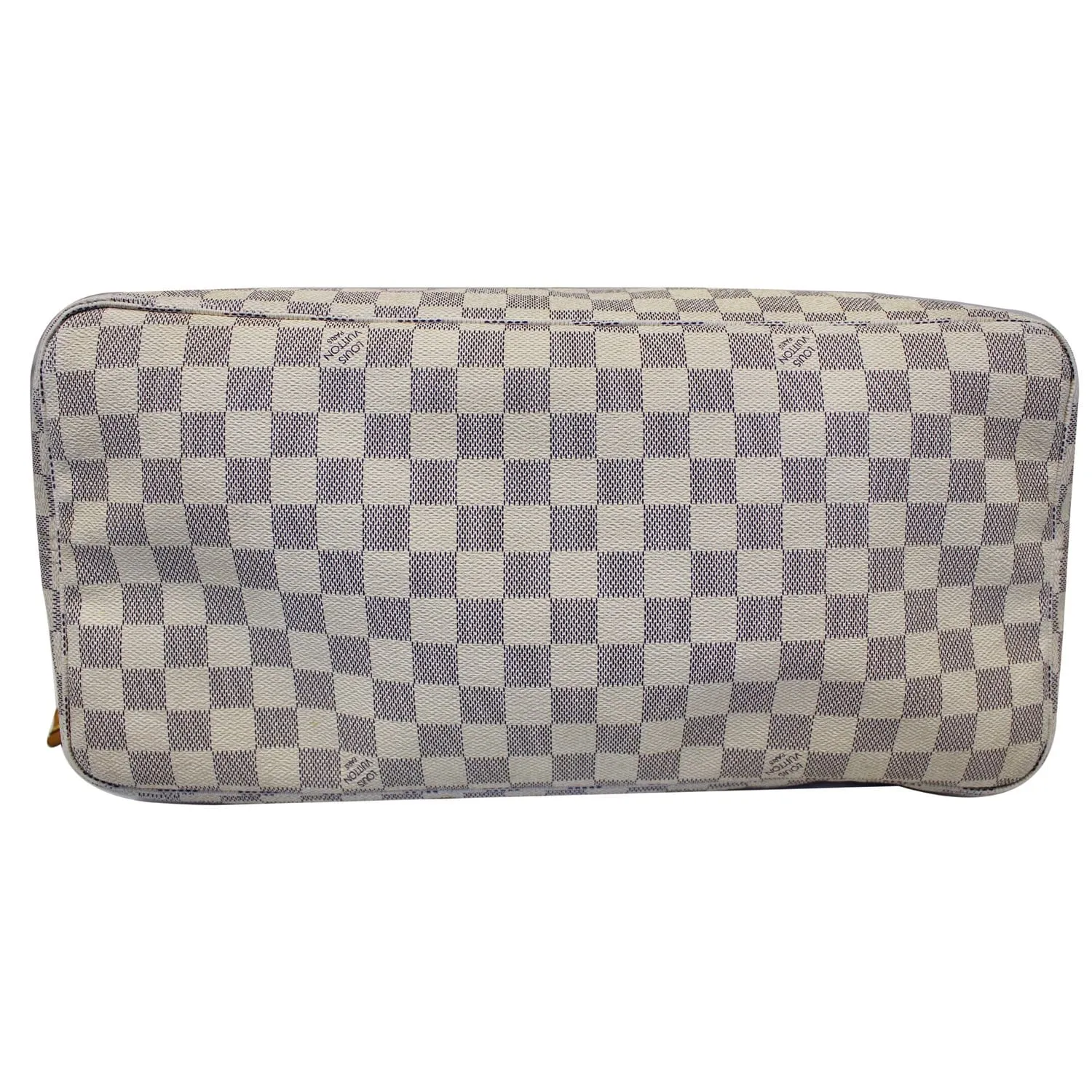 LOUIS VUITTON Neverfull GM Damier Azur Tote Shoulder Bag White