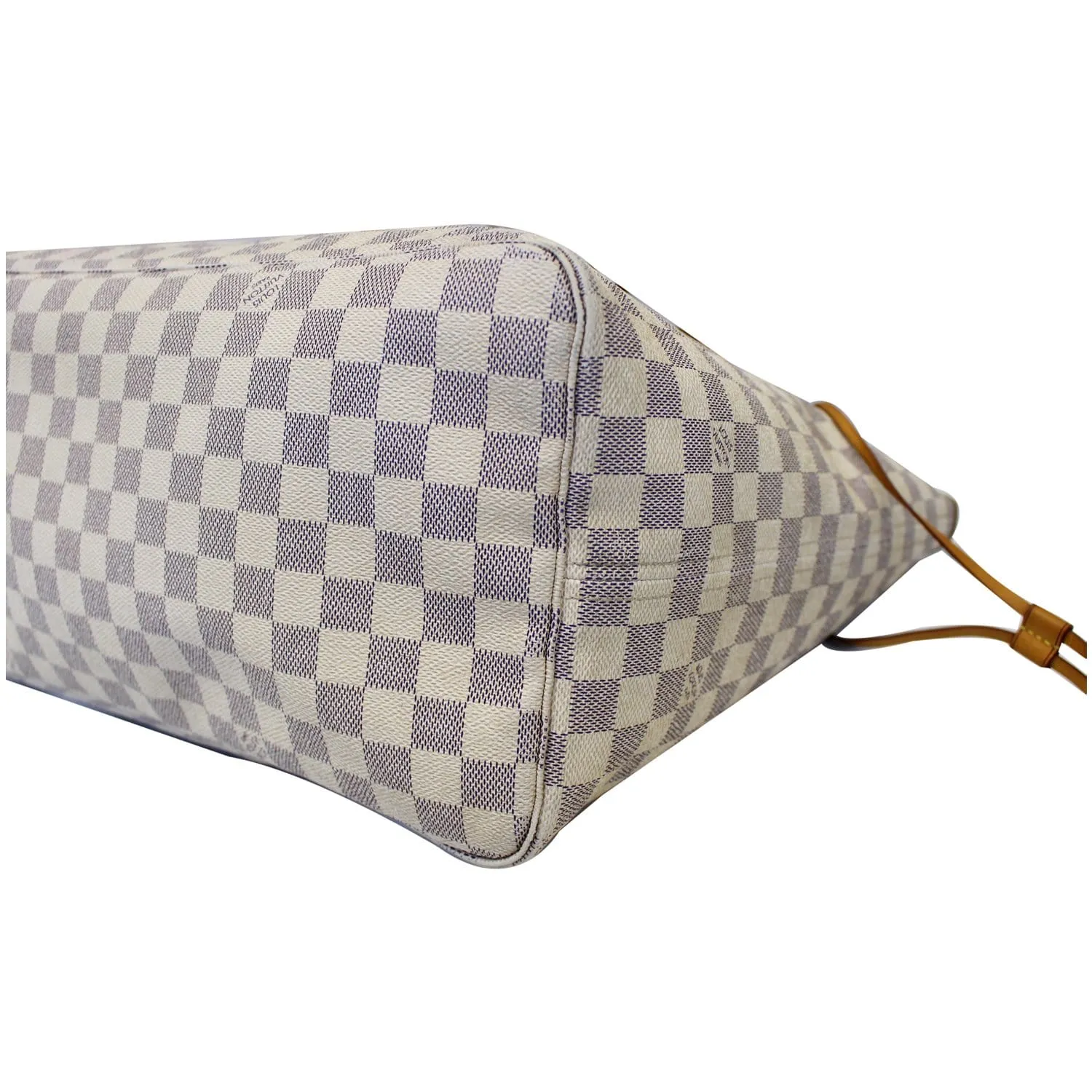 LOUIS VUITTON Neverfull GM Damier Azur Tote Shoulder Bag White