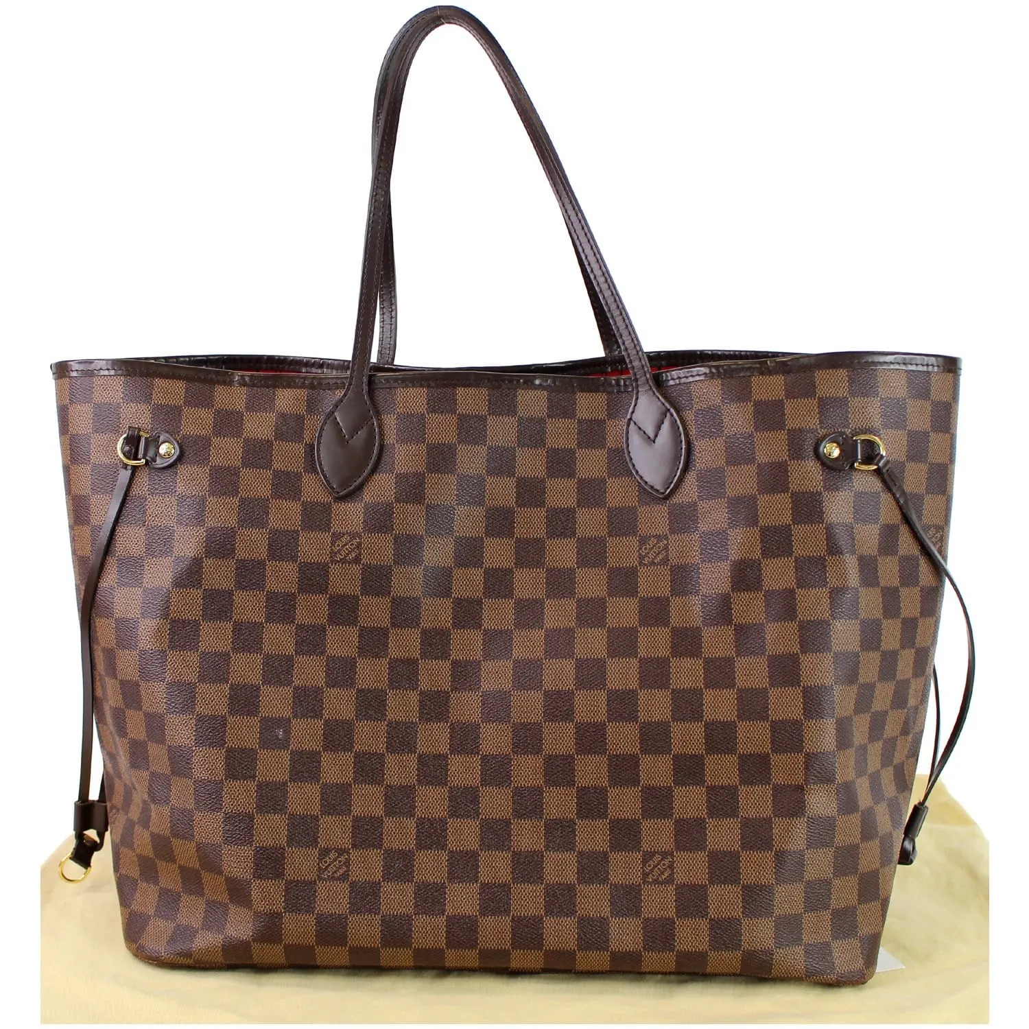 LOUIS VUITTON Neverfull GM Damier Ebene Shoulder Bag Brown
