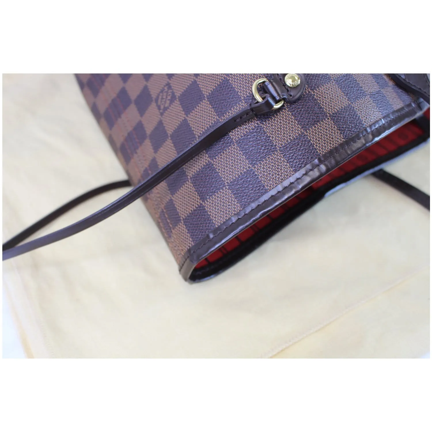 LOUIS VUITTON Neverfull GM Damier Ebene Shoulder Bag Brown