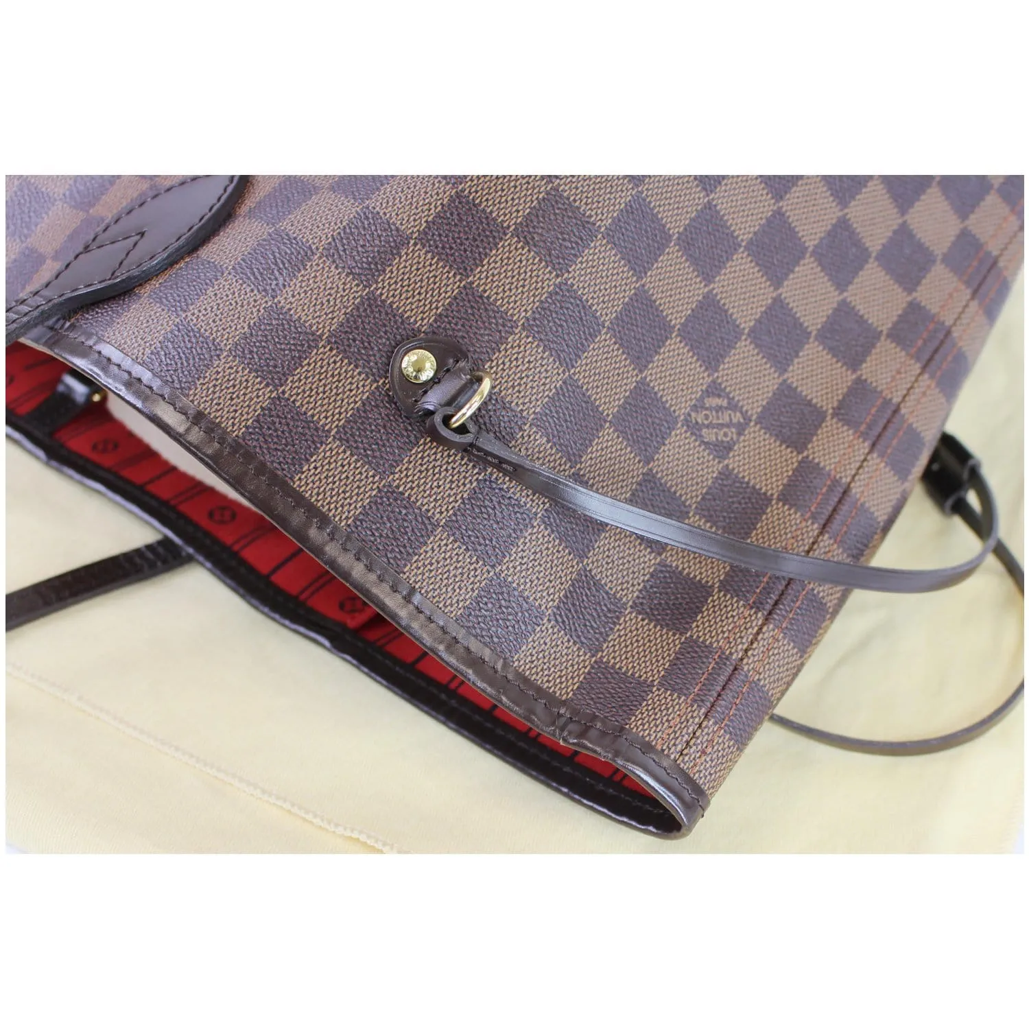 LOUIS VUITTON Neverfull GM Damier Ebene Shoulder Bag Brown