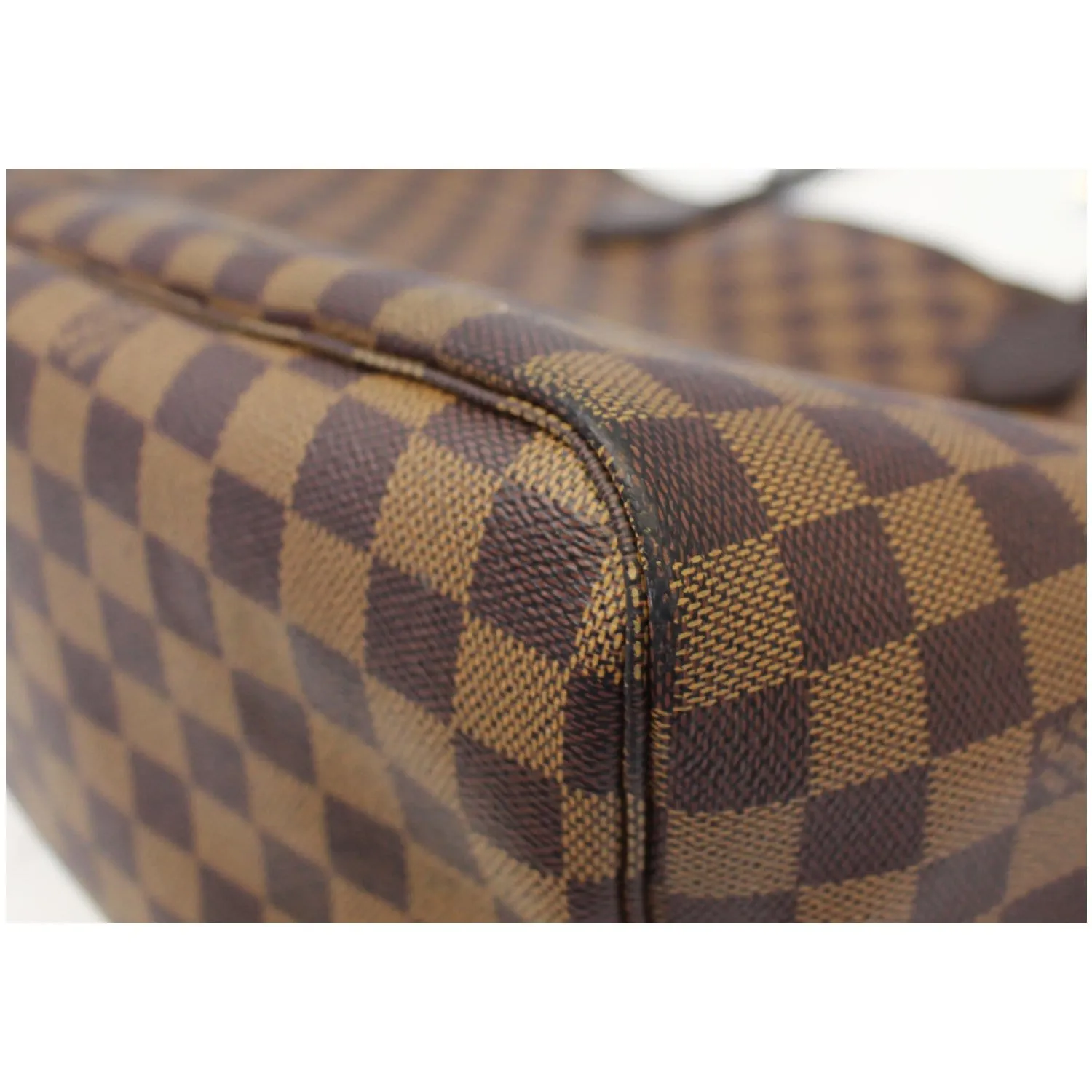 LOUIS VUITTON Neverfull GM Damier Ebene Tote Shoulder Bag Brown