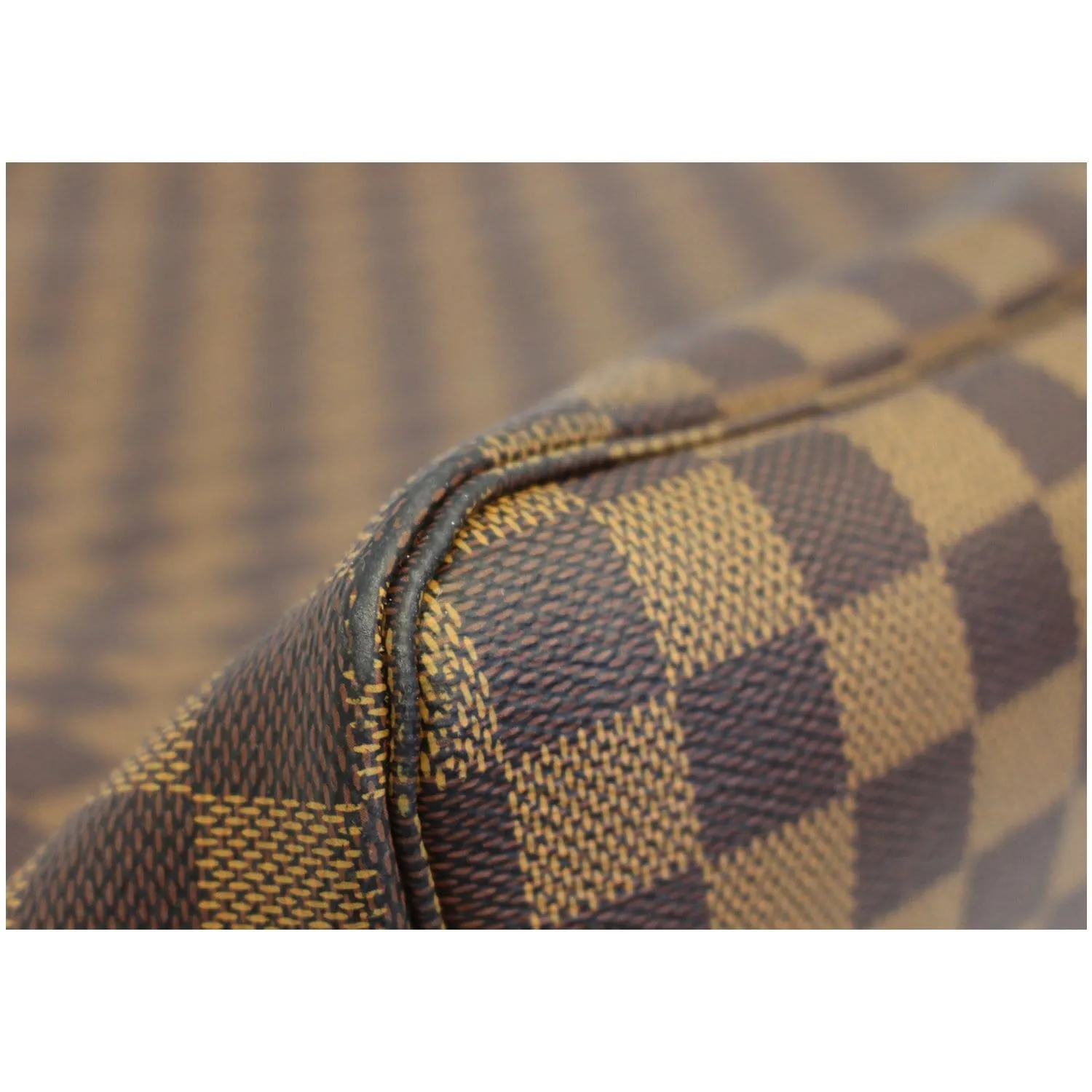 LOUIS VUITTON Neverfull GM Damier Ebene Tote Shoulder Bag Brown