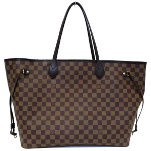 LOUIS VUITTON Neverfull GM Damier Ebene Tote Shoulder Bag Brown