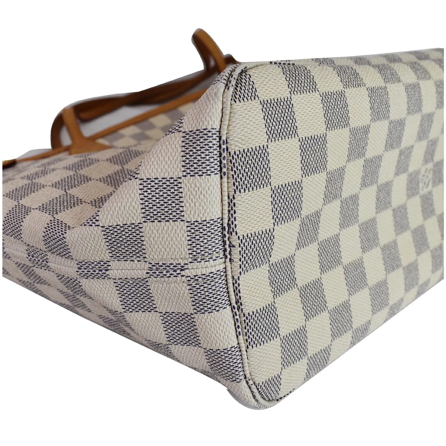 LOUIS VUITTON Neverfull MM Damier Azur Tote Shoulder Bag White