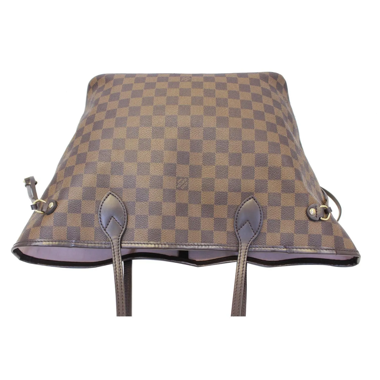 LOUIS VUITTON Neverfull MM Damier Ebene Tote Shoulder Bag Rose Ballerine