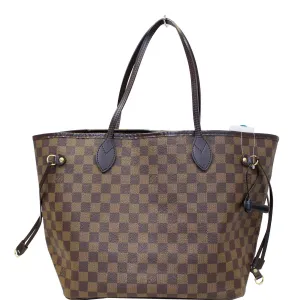 LOUIS VUITTON Neverfull MM Damier Ebene Tote Shoulder Bag