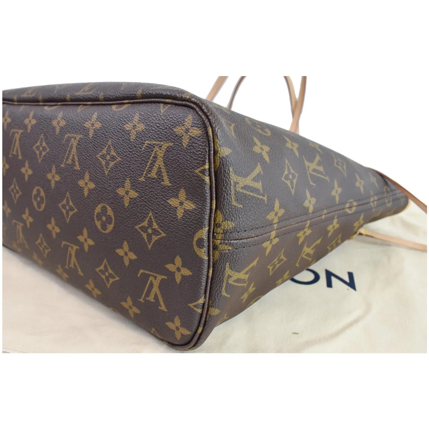 LOUIS VUITTON Neverfull MM Monogram Canvas Tote Shoulder Bag Brown