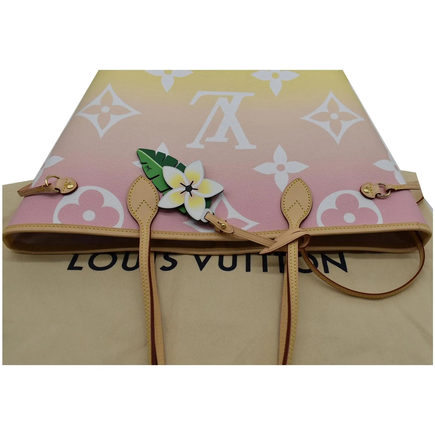 LOUIS VUITTON Neverfull MM Pool Monogram Giant Tote Shoulder Bag Light Pink - 20% OFF