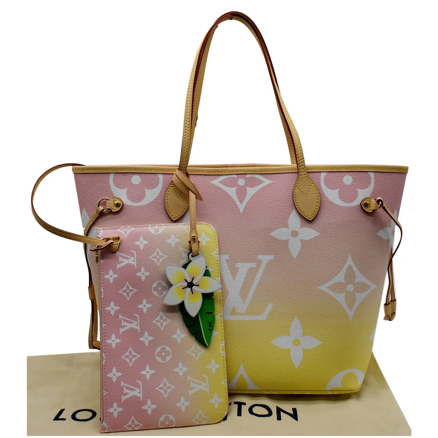 LOUIS VUITTON Neverfull MM Pool Monogram Giant Tote Shoulder Bag Light Pink - 20% OFF