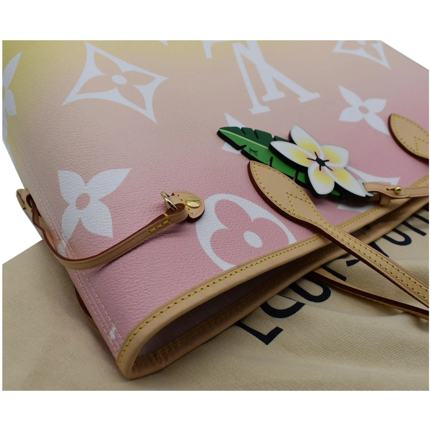 LOUIS VUITTON Neverfull MM Pool Monogram Giant Tote Shoulder Bag Light Pink - 20% OFF