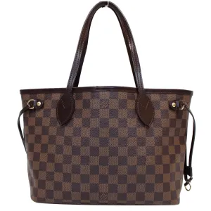 LOUIS VUITTON Neverfull PM Damier Ebene Tote Shoulder Bag Brown