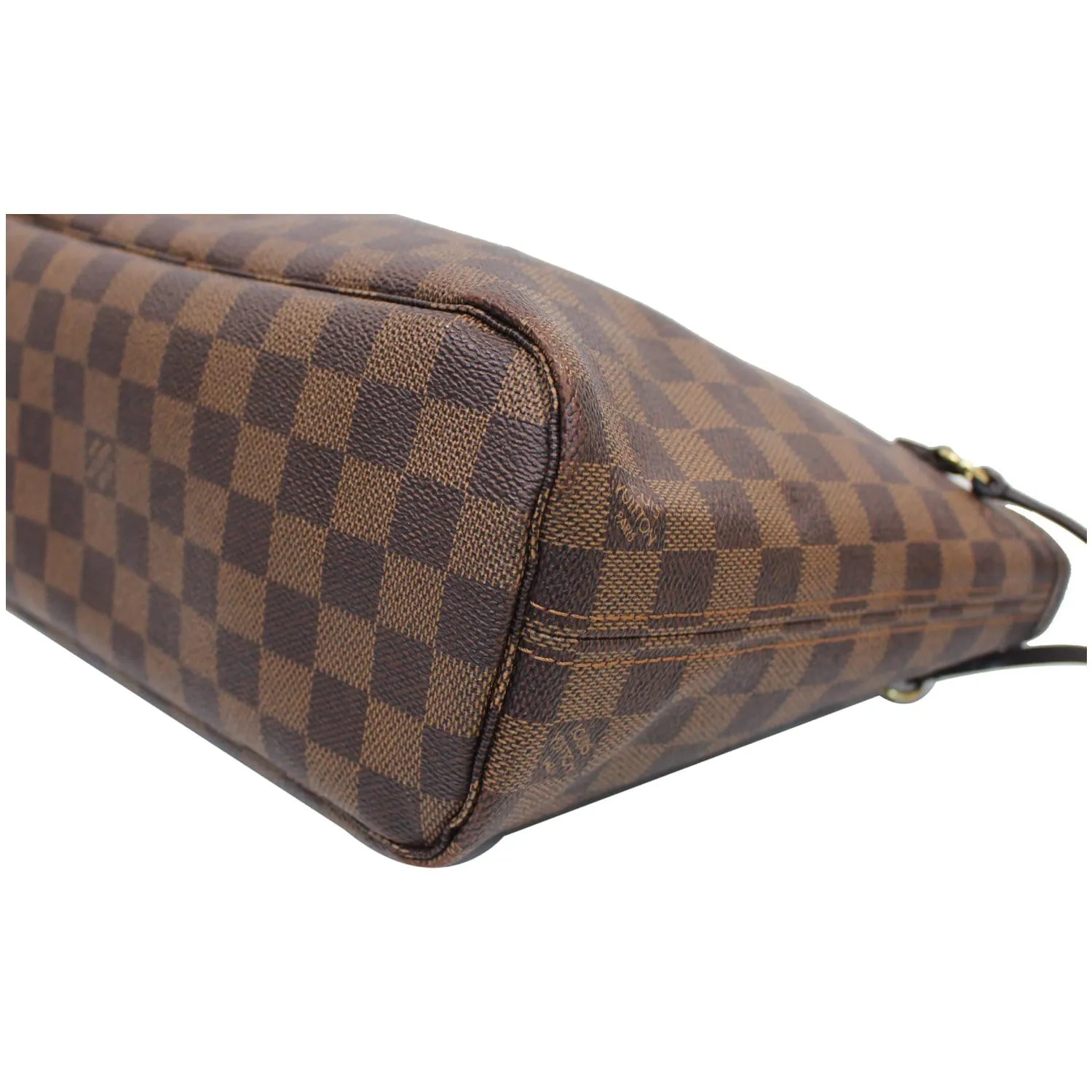 LOUIS VUITTON Neverfull PM Damier Ebene Tote Shoulder Bag Brown