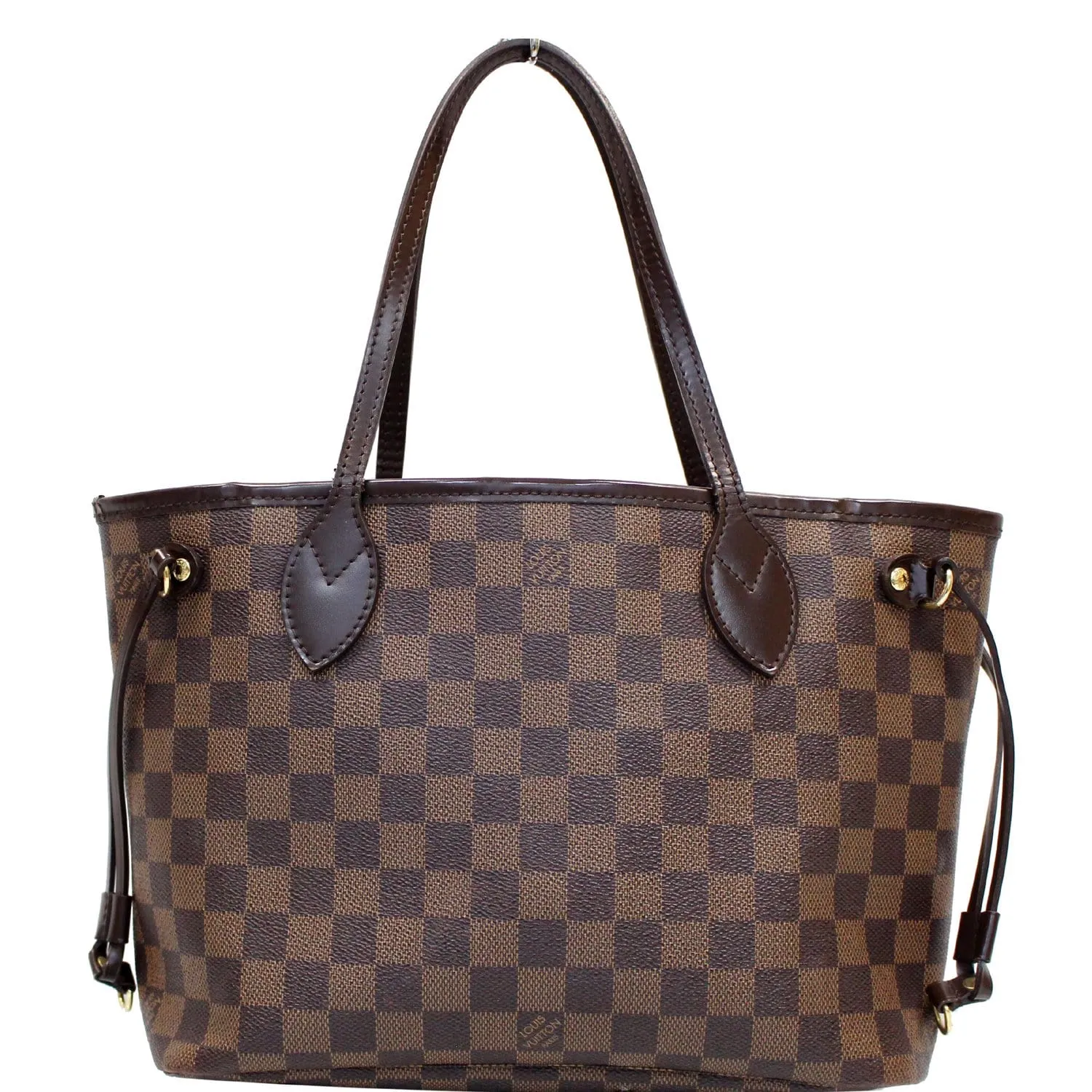 LOUIS VUITTON Neverfull PM Damier Ebene Tote Shoulder Bag Brown