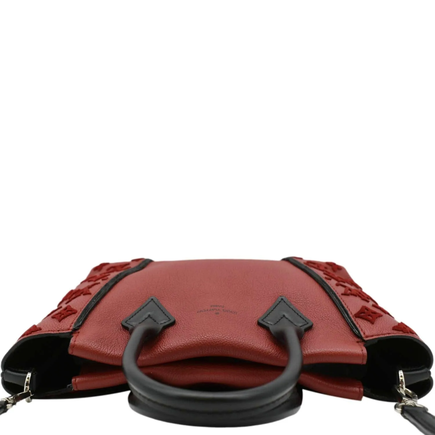 LOUIS VUITTON W BB Tote Monogram Velours Tote Shoulder Bag Red