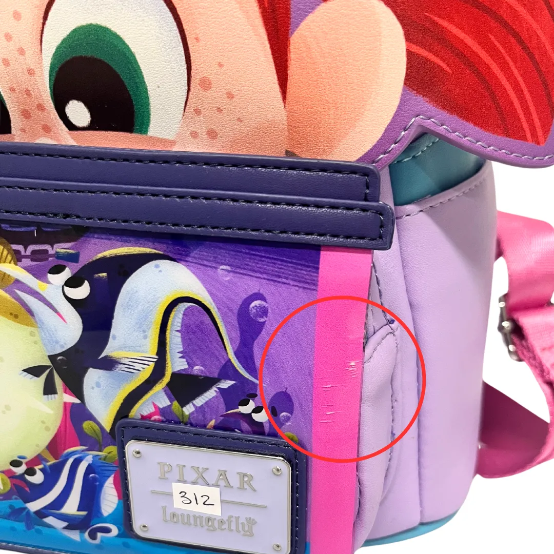 Loungefly Disney Pixar Darla Cosplay Mini Backpack DEFECTIVE #312