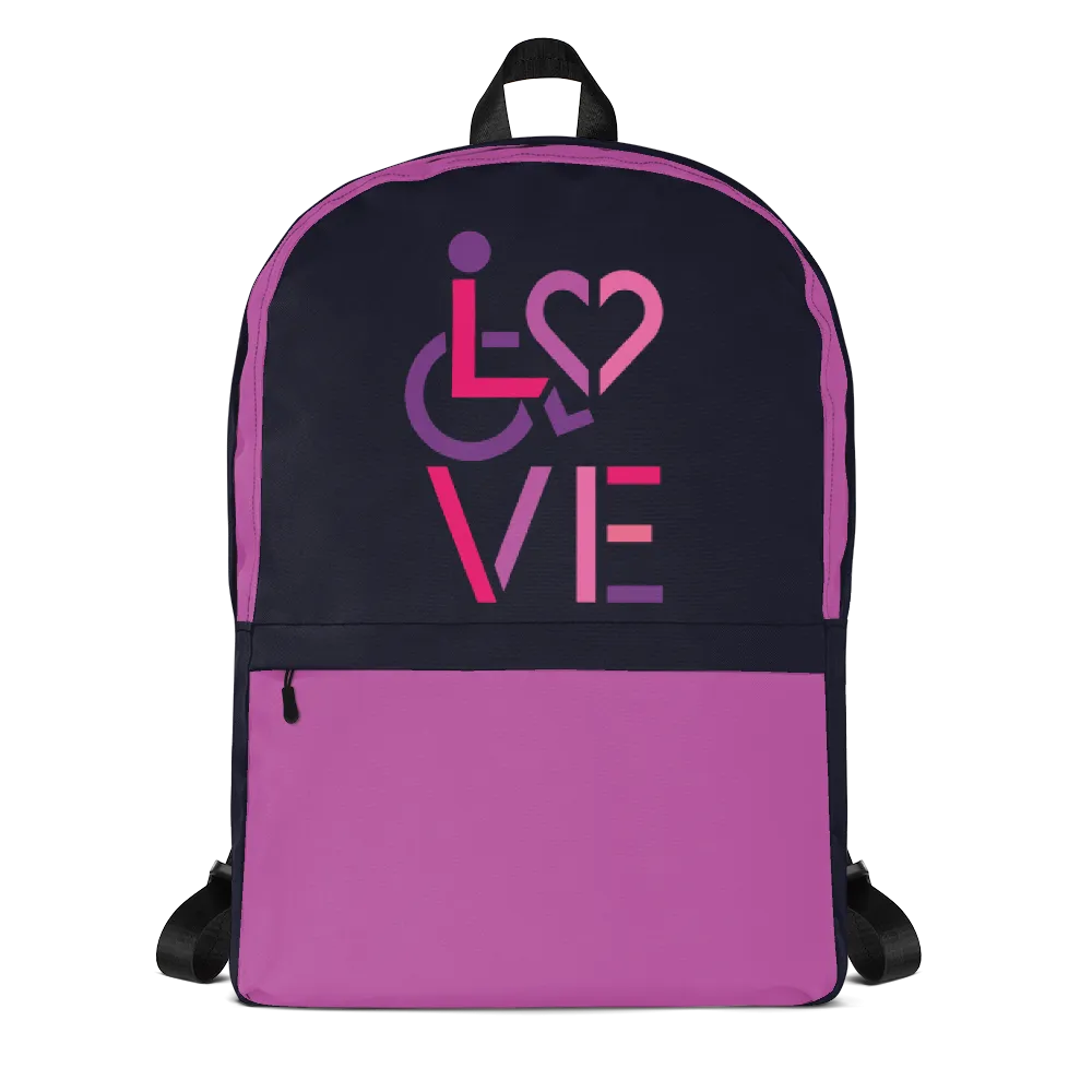 LOVE (for the Special Needs Community) Backpack Stacked Design 2 of 3