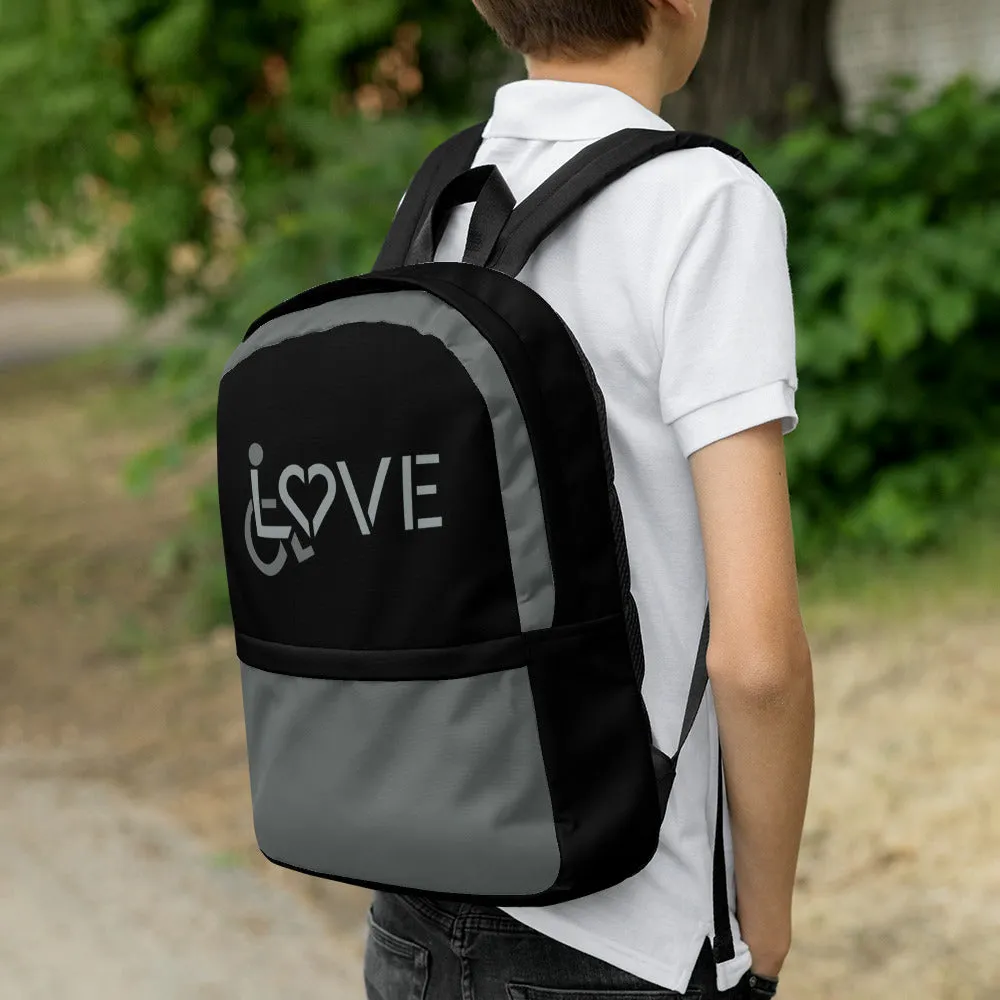 LOVE (for the Special Needs Community) Black Backpack