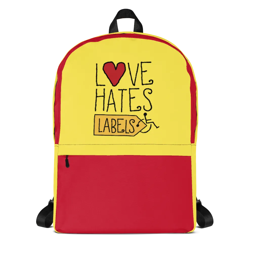Love Hates Labels (Yellow Backpack)