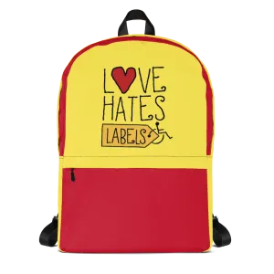 Love Hates Labels (Yellow Backpack)