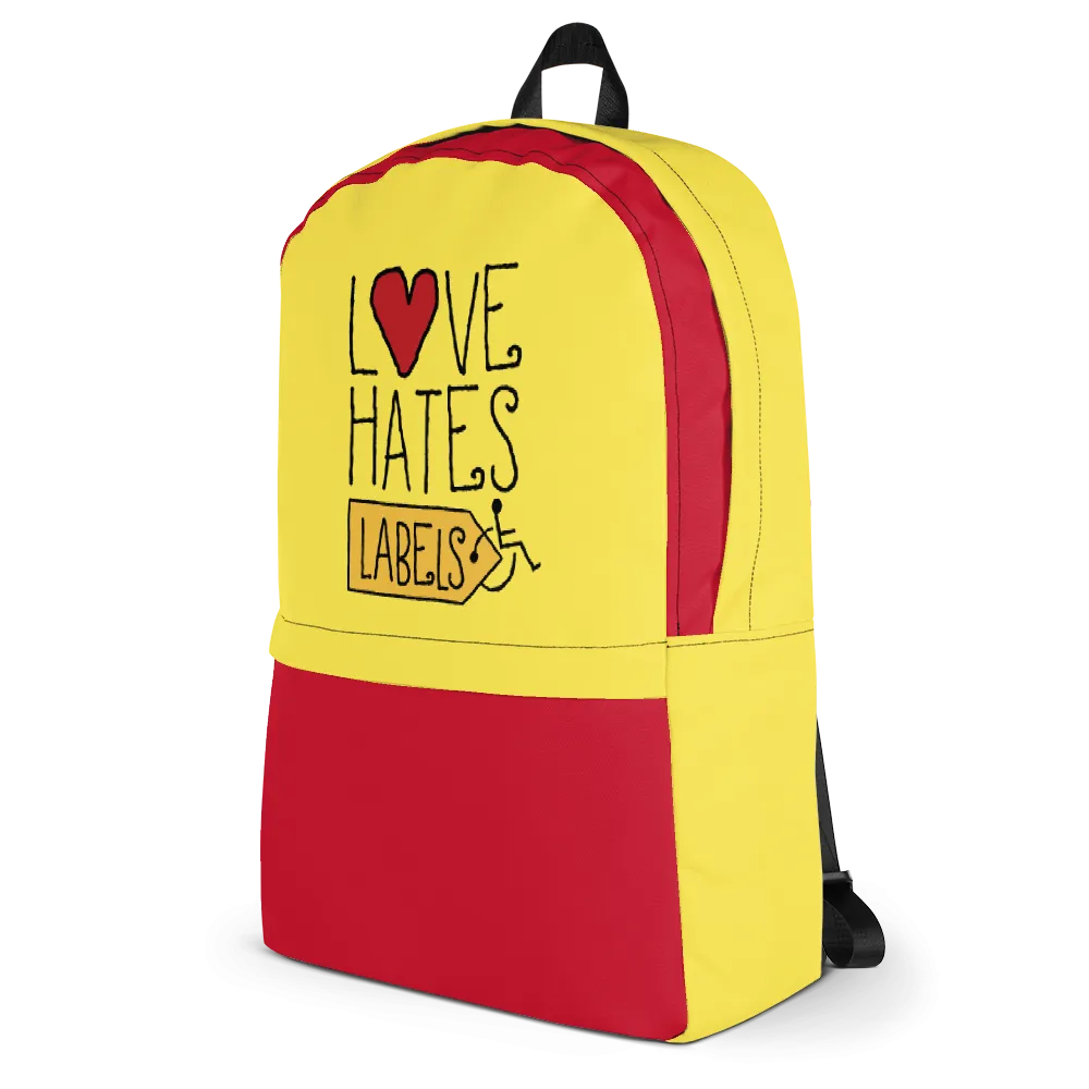 Love Hates Labels (Yellow Backpack)