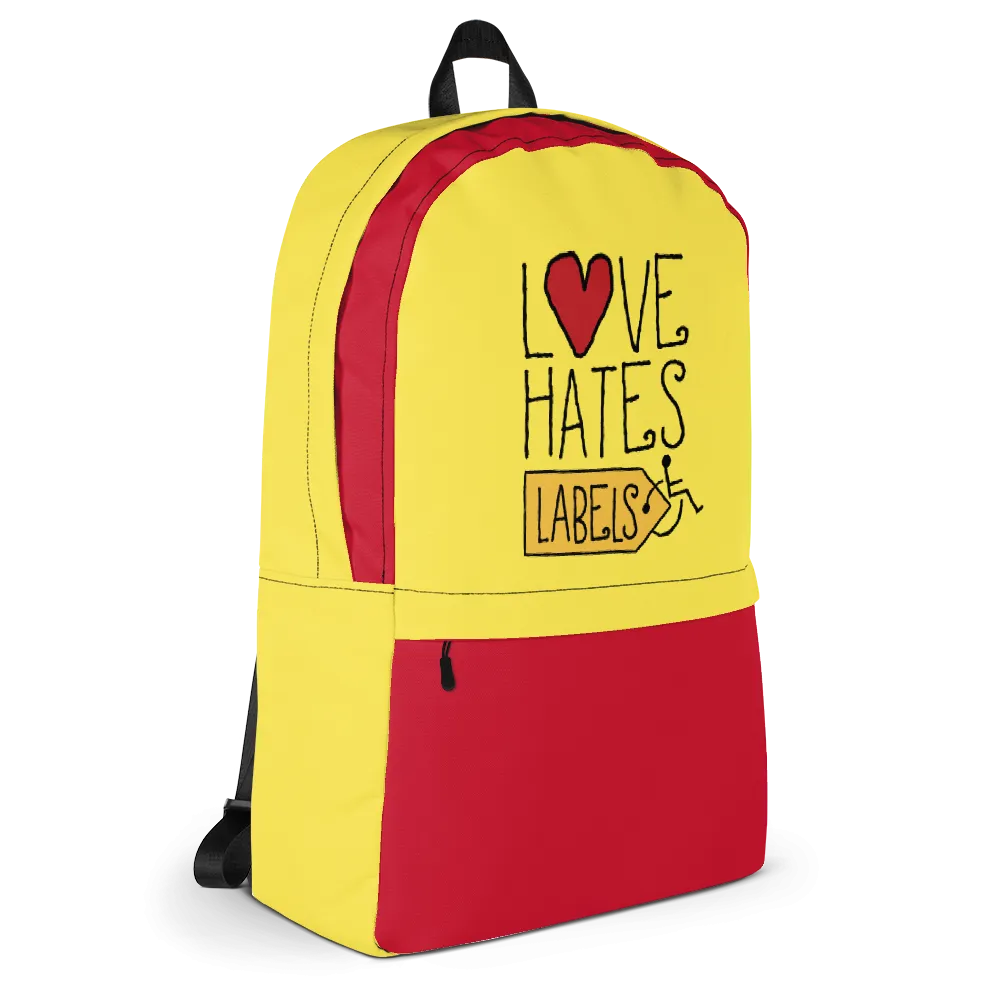 Love Hates Labels (Yellow Backpack)