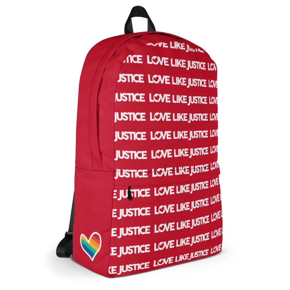 Love Like Justice Red Backpack