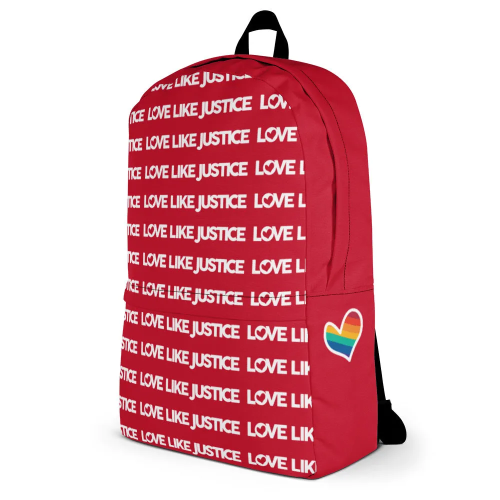 Love Like Justice Red Backpack