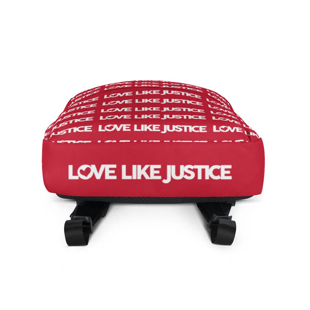 Love Like Justice Red Backpack