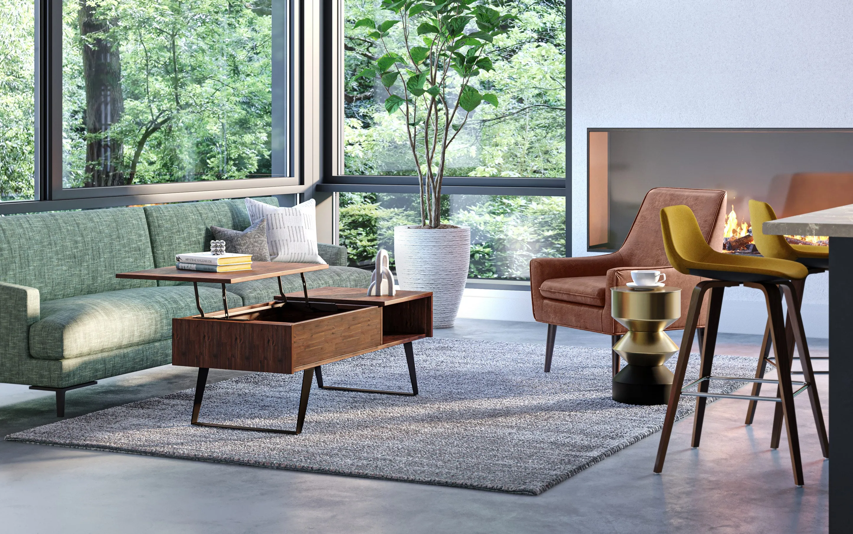 Lowry Lift Top Coffee Table in Acacia