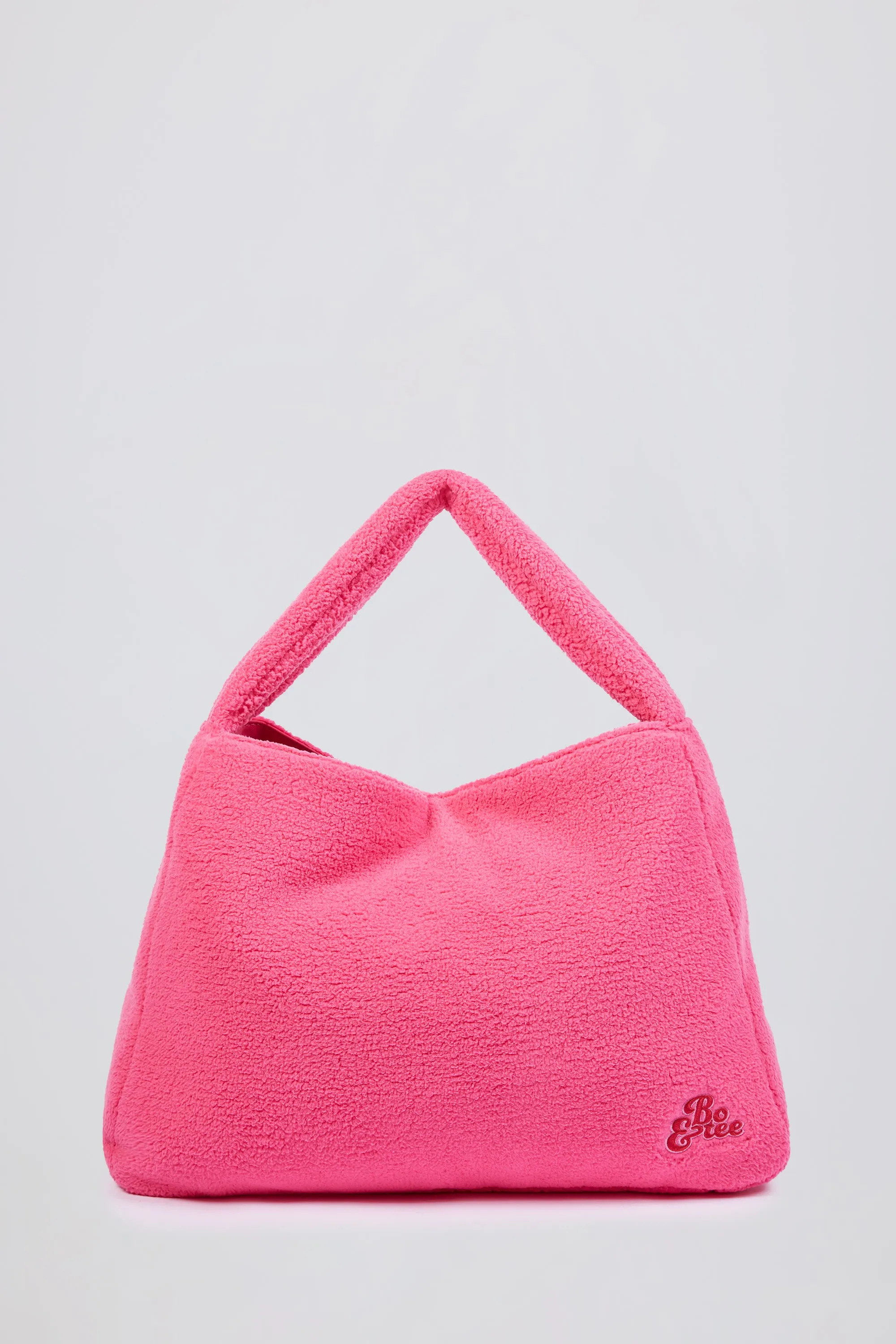 Loyal - Oversized Fleece Tote Bag in Hot Pink