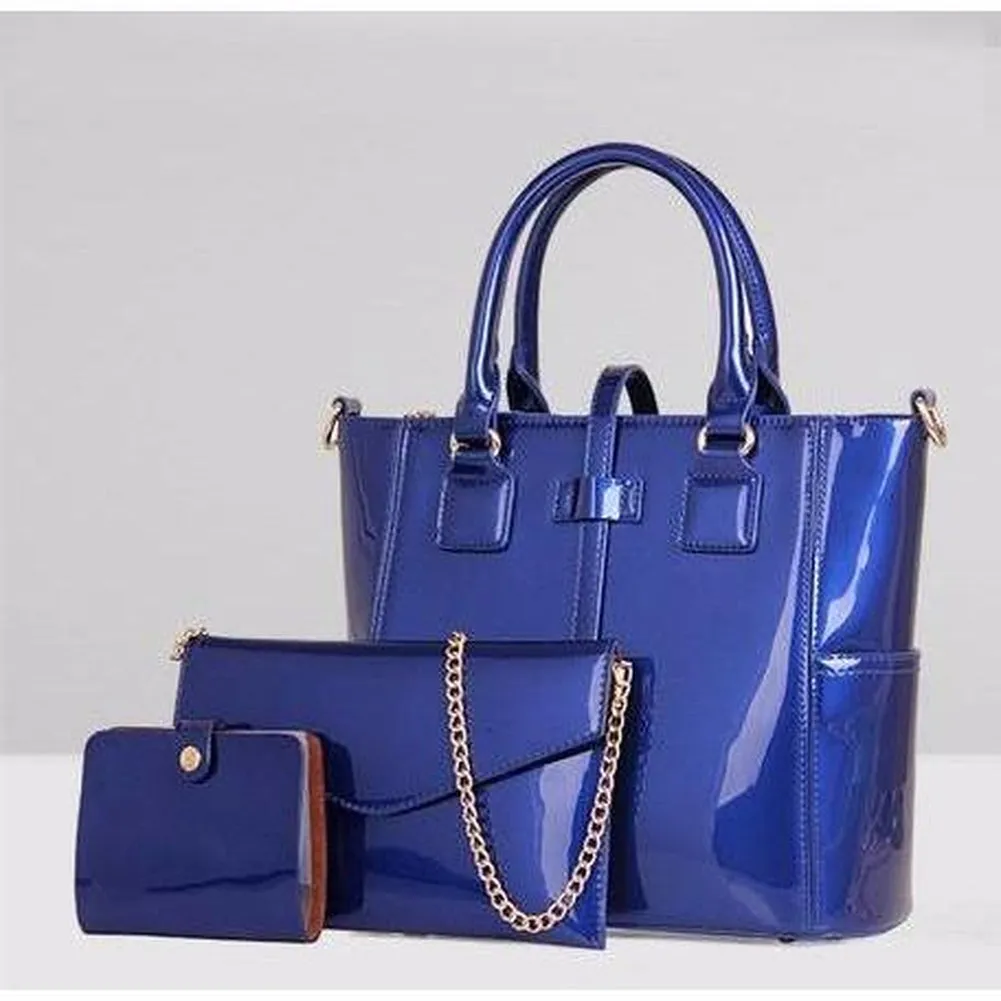 <bold>Tote Crossbody Bag & Purse Set <br>Vegan-Leather
