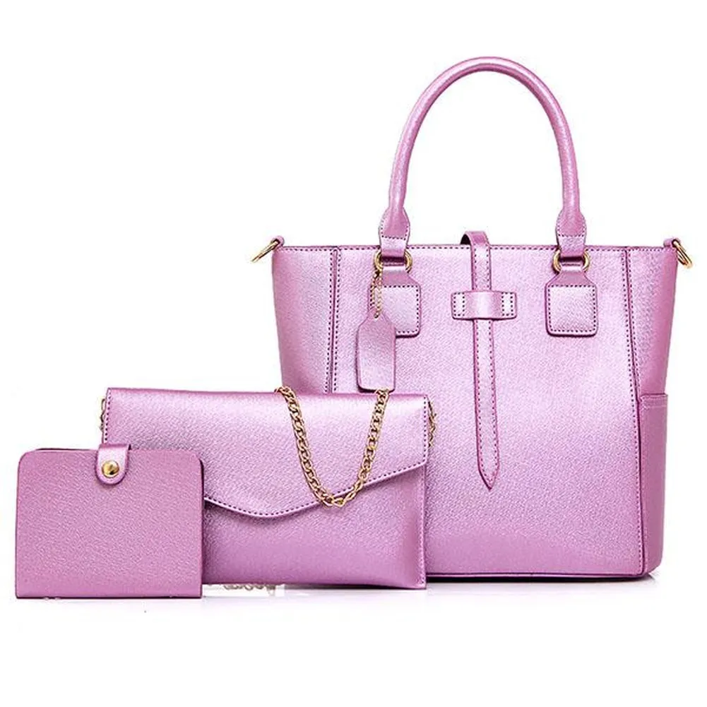 <bold>Tote Crossbody Bag & Purse Set <br>Vegan-Leather