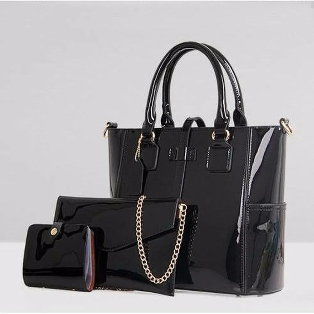<bold>Tote Crossbody Bag & Purse Set <br>Vegan-Leather