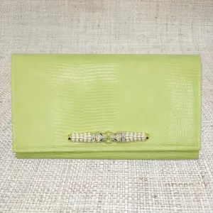 Lucy Clutch with White Smooching Leopards