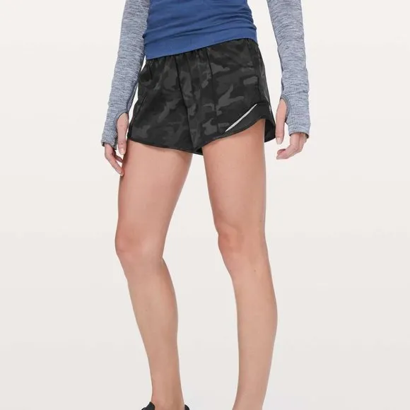 lululemon Hotty Hot Short II Incognito Camo Multi Grey Size 10 Tall
