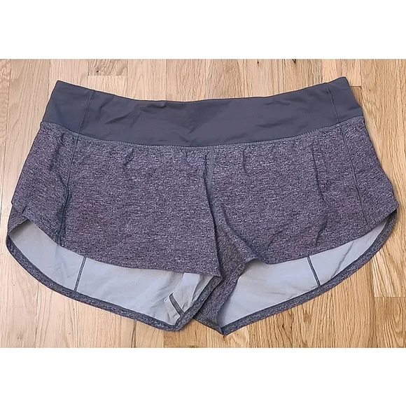 Lululemon Speed Up Short (2.5&quot;)Heather Lux Multi Black / Dark Carbon Size 10