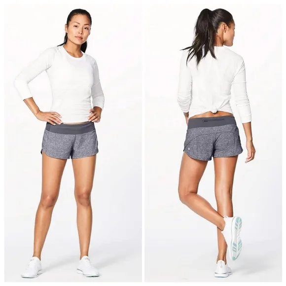 Lululemon Speed Up Short (2.5&quot;)Heather Lux Multi Black / Dark Carbon Size 10