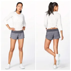Lululemon Speed Up Short (2.5&quot;)Heather Lux Multi Black / Dark Carbon Size 10