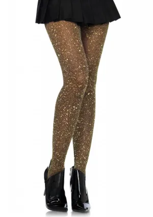 Lurex Tights - One Size - Black/ Gold