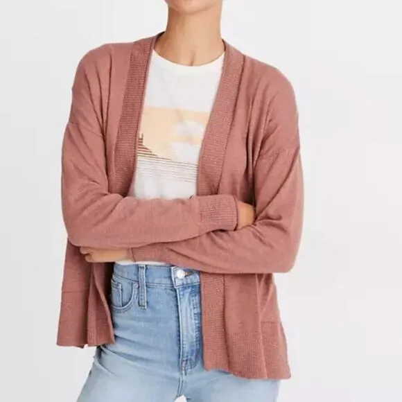 MADEWELL Bradley Cardigan Sweater Dusty Rose {H49}