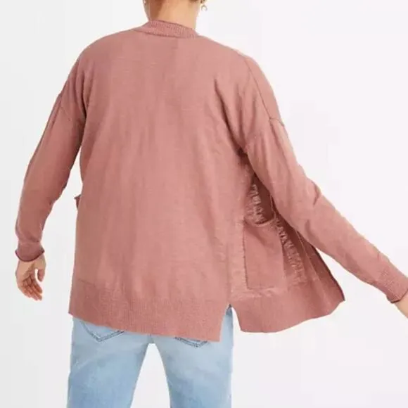 MADEWELL Bradley Cardigan Sweater Dusty Rose {H49}