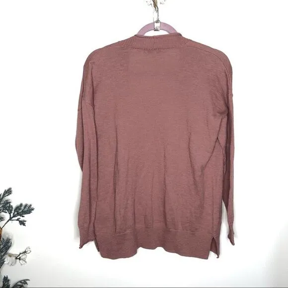 MADEWELL Bradley Cardigan Sweater Dusty Rose {H49}
