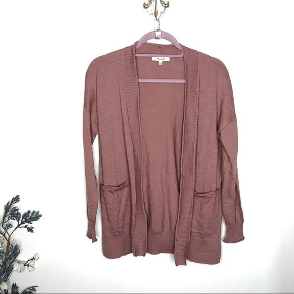 MADEWELL Bradley Cardigan Sweater Dusty Rose {H49}
