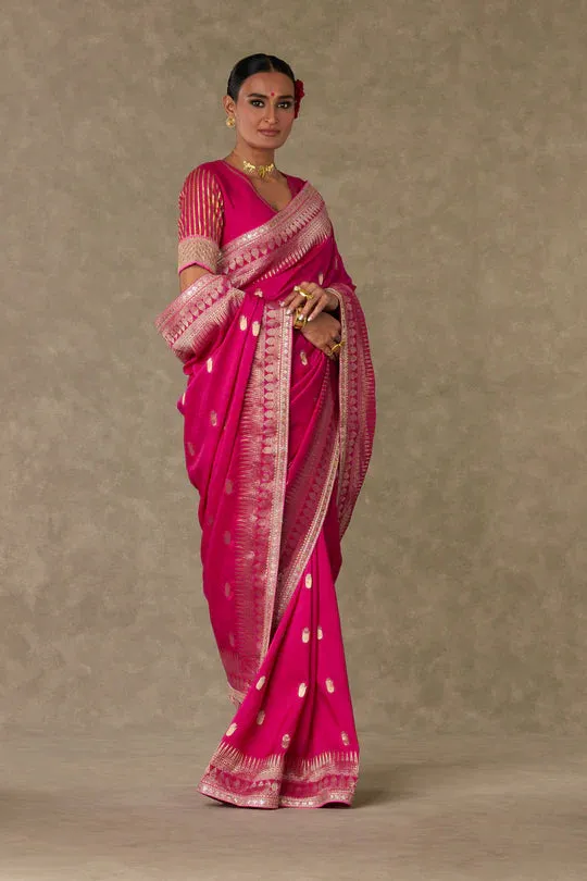 Magenta Haath Phool Saree
