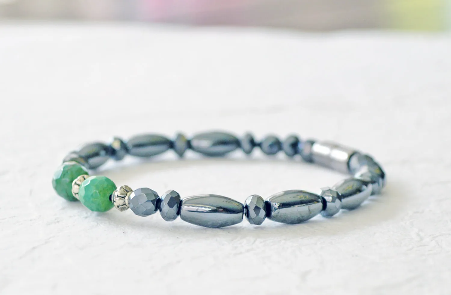 Magnetic Bracelet for Pain with Green Turquoise