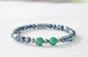 Magnetic Bracelet for Pain with Green Turquoise